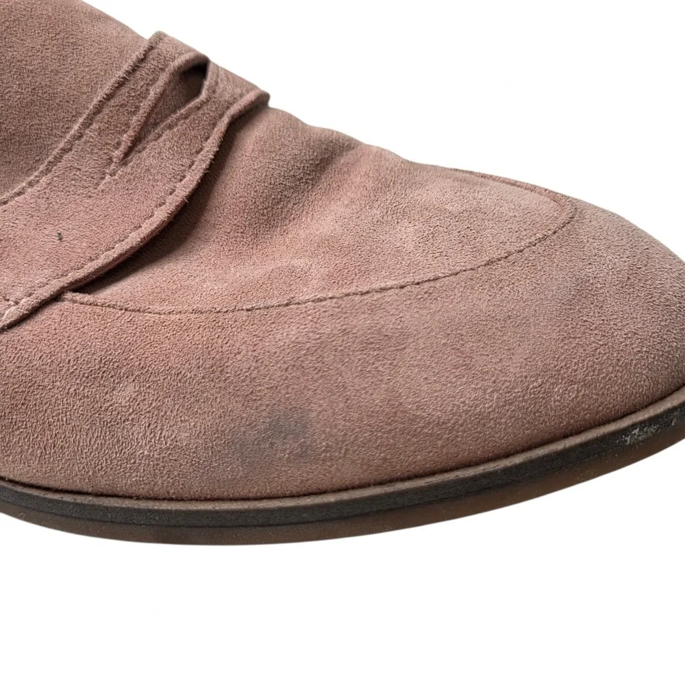 Clarks Womens Mauve Suede Penny Loafer 7.5 Ultimate Comfort Slip On Shoes Preppy